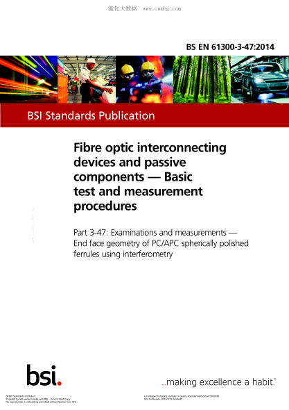 BS EN 61300-3-47-2014 纖維光學(xué)互連器件和無(wú)源元件 基本試驗(yàn)和測(cè)量程序 檢驗(yàn)和測(cè)量 干擾量度法測(cè)定PC/APC球面拋光套圈的端面幾何 Fibre optic interconnecting devices and passive components. Basic test and measurement procedures. Examinations and measurements. End face geometry of PC/APC spherically polished