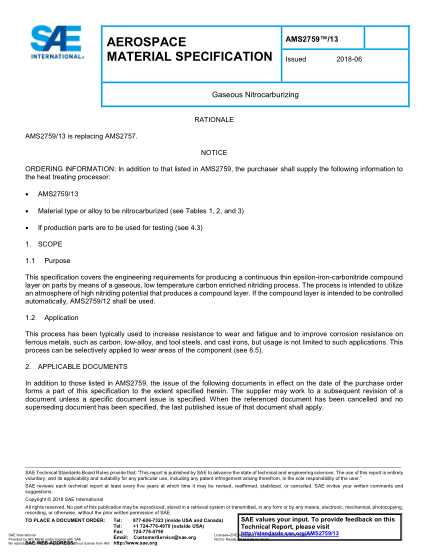 SAE AMS2759/13-2018  Gaseous Nitrocarburizing