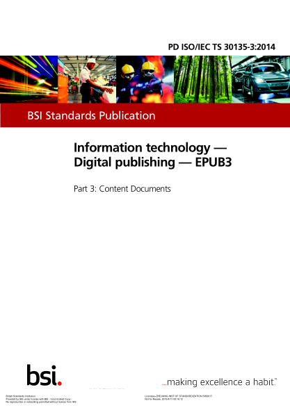 PD ISO/IEC TS 30135-3-2014   Information technology. Digital publishing. EPUB3. Content Documents