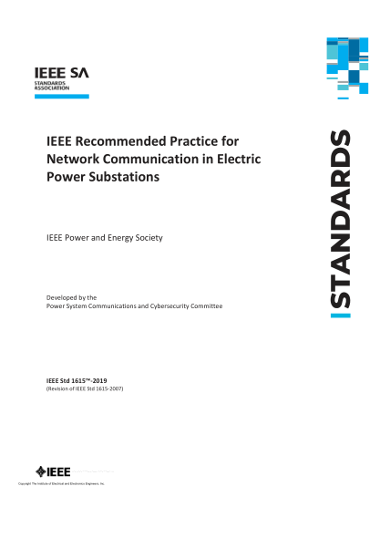 IEEE 1615-2019  Recommended Practice for Network Communication in Electric Power Substations