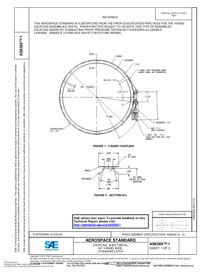 SAE AS6369/1-2017  Coupling, Sheet Metal, 40° V-Band, Wide, Standard Latch