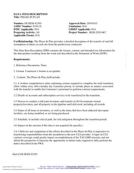 NAVY DI-SESS-82303-2019  Phase-In Plan