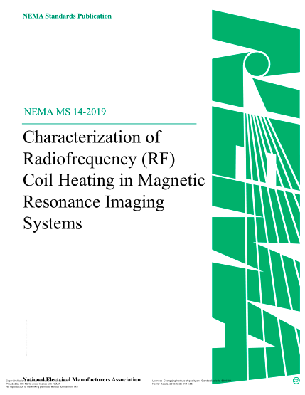 NEMA MS 14-2019  Characterization Of Radiofrequency (Rf) Coil Heating In Magnetic Resonance Imaging Systems
