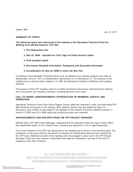 UL 969 BULLETIN/2-2017  Ul Standard For Safety Marking And Labeling Systems