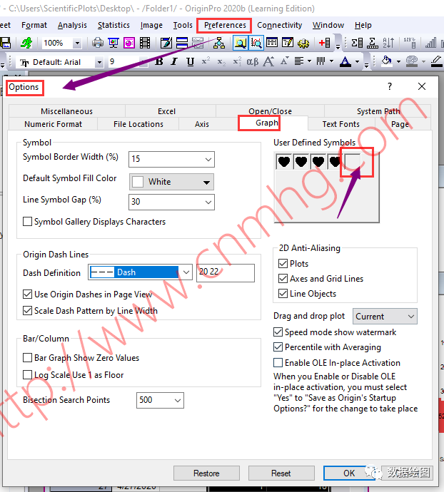 OriginPro愛心散點(diǎn)圖