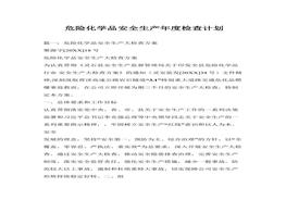 危險化學(xué)品安全生產(chǎn)年度檢查計(jì)劃docx