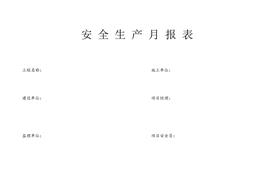 安全生產(chǎn)月報(bào)表范本doc