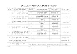 制造業(yè)安全生產(chǎn)費用投入使用計劃表xls