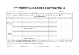 7、調崗和重新上崗安全培訓考核記錄doc