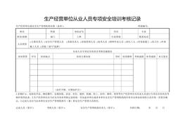 生產(chǎn)經(jīng)營單位從業(yè)人員專項安全培訓(xùn)考核記錄(1)doc