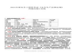 2021注安《安全生產(chǎn)法律法規(guī)》終極壓軸三頁紙pdf