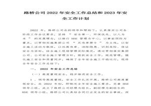 2022公司安全工作總結和計劃（14頁）docx