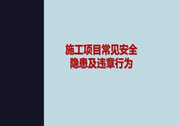 施工項(xiàng)目常見(jiàn)安全隱患及違章行為pptx
