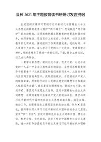 2023年主題教育讀書(shū)班研討發(fā)言提綱docx