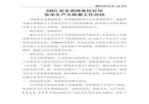 安全生產(chǎn)大檢查大排查工作總結(jié)docx