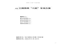 雨季“三防”專項方案doc