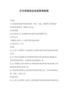 公司勞保用品發(fā)放管理制度（2頁）docx
