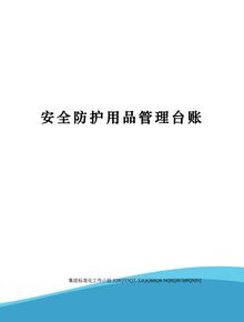 安全防護用品管理臺賬docx