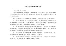 XX公司反“三違”安全承諾書docx