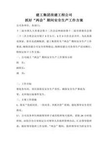 兩會(huì)期間企業(yè)安全工作方案和總結(jié)docx