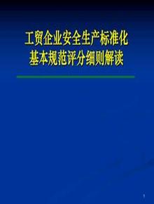 工貿(mào)企業(yè)安全生產(chǎn)標準化基本規(guī)范評分細則解讀ppt