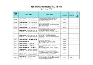 《航空運(yùn)輸危險(xiǎn)品目錄》（2019版）pdf
