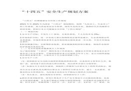 十四五安全生產規(guī)劃方案docx