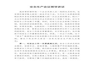  安全生產(chǎn)例會領(lǐng)導發(fā)言（5頁）docx