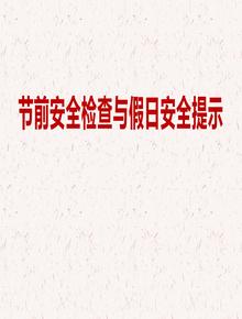 節(jié)前安全檢查與假日安全pptx