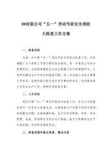 【方案】“五一”勞動節(jié)前安全消防大檢查工作方案（7頁）docx