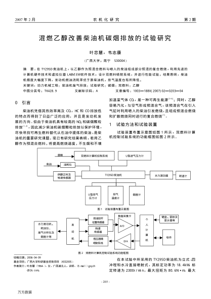 混燃乙醇改善柴油機(jī)碳煙排放的試驗(yàn)研究