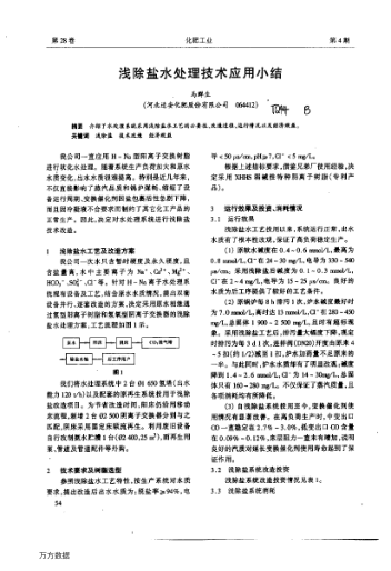 淺除鹽水處理技術(shù)應(yīng)用小結(jié)