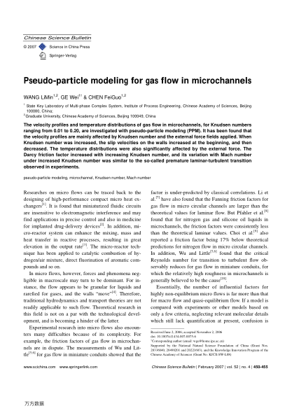 Pseudo-particle modeling for gas flow in microchannels