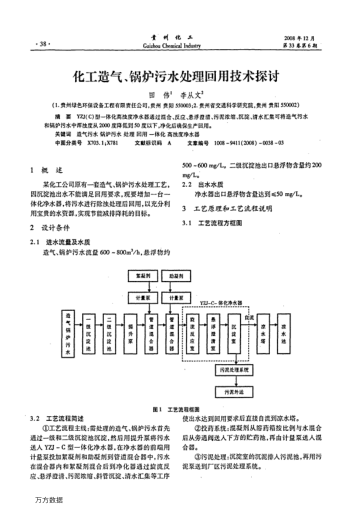 化工造氣、鍋爐污水處理回用技術(shù)探討