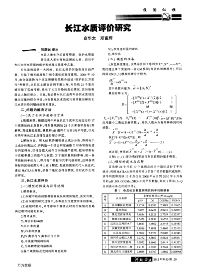 長(zhǎng)江水質(zhì)評(píng)價(jià)研究