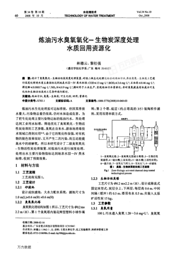 煉油污水臭氧氧化-生物炭深度處理水質(zhì)回用資源化