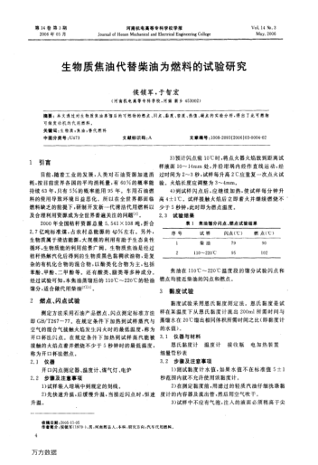 生物質(zhì)焦油代替柴油為燃料的試驗研究