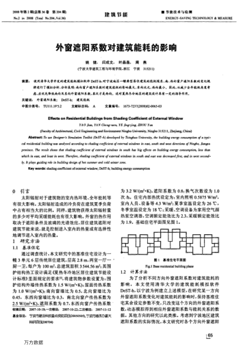外窗遮陽系數(shù)對建筑能耗的影響