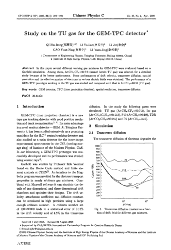 Study on the TU gas for the GEM-TPC detector