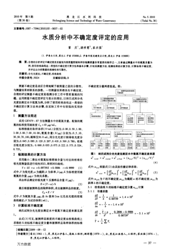 水質分析中不確定度評定的應用