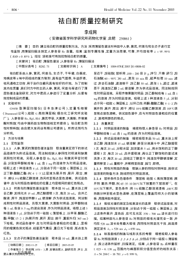 祛白酊質(zhì)量控制研究