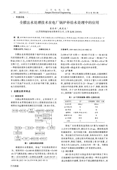 全膜法水處理技術(shù)在電廠鍋爐補給水處理中的應(yīng)用
