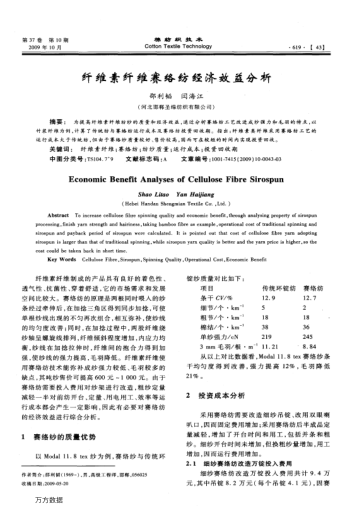 纖維素纖維賽絡(luò)紡經(jīng)濟效益分析