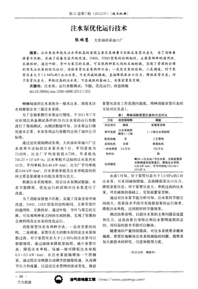 注水泵優(yōu)化運(yùn)行技術(shù)
