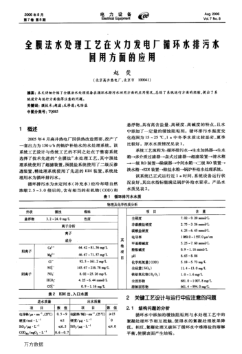全膜法水處理工藝在火力發(fā)電廠循環(huán)水排污水回用方面的應(yīng)用