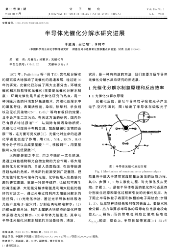 半導(dǎo)體光催化分解水研究進(jìn)展