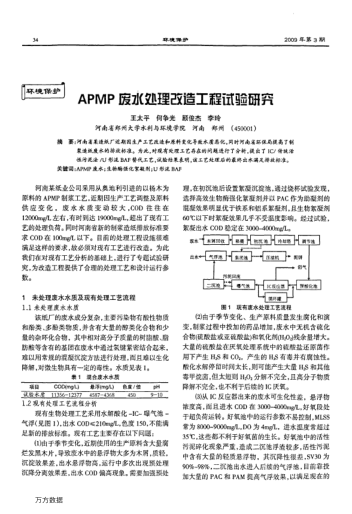 APMP廢水處理改造工程試驗研究