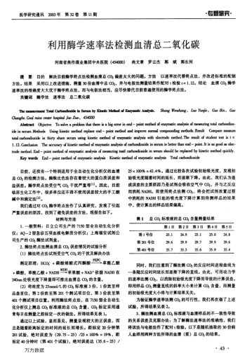 利用酶學(xué)速率法檢測(cè)血清總二氧化碳