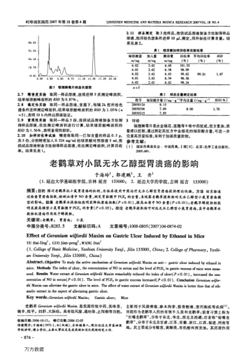 老鸛草對小鼠無水乙醇型胃潰瘍的影響