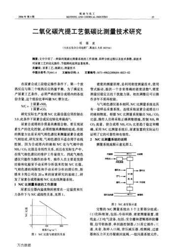 二氧化碳汽提工藝氨碳比測量技術(shù)研究